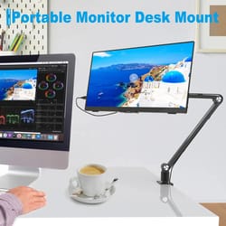 flexarm aluminum tablet stand for ipad and portable monitor with 360 rotating long arm