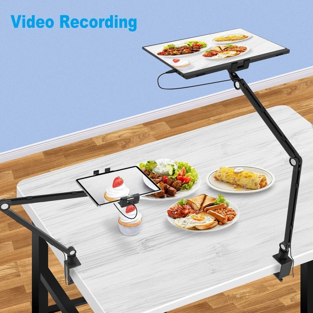 FlexArm Aluminum Tablet Stand For IPad And Portable Monitor With 360 Rotating Long Arm 5
