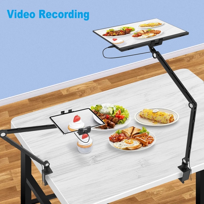 FlexArm Aluminum Tablet Stand For IPad And Portable Monitor With 360 Rotating Long Arm 5