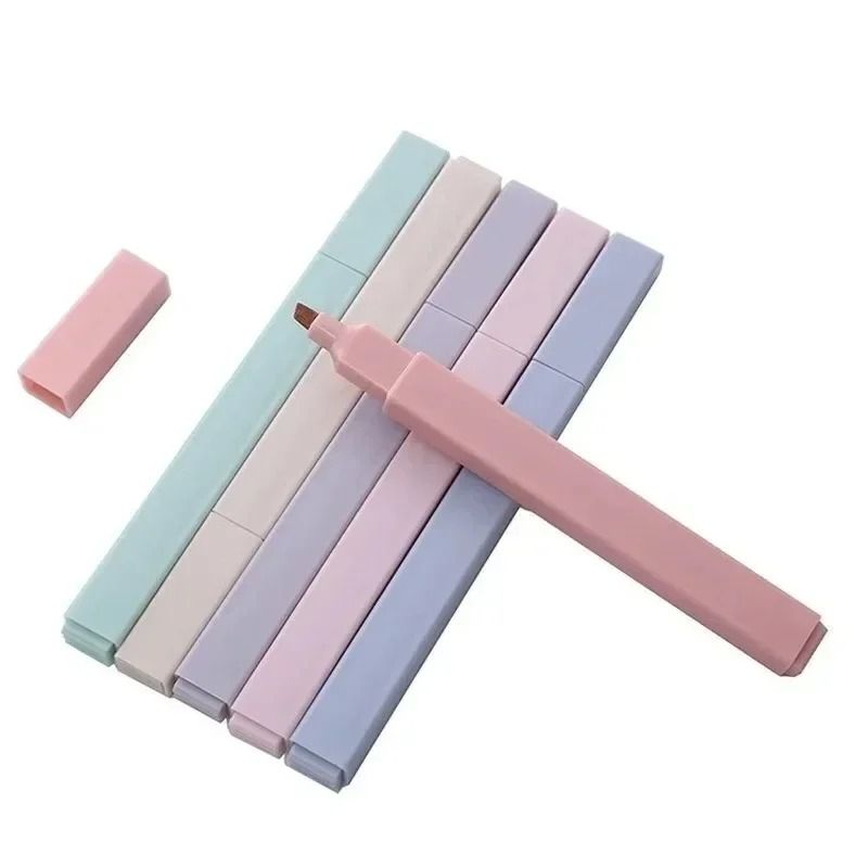 Kawaii Pastel Highlighter Set 6pcs Soft Color Study Markers For Notes And Journaling 4