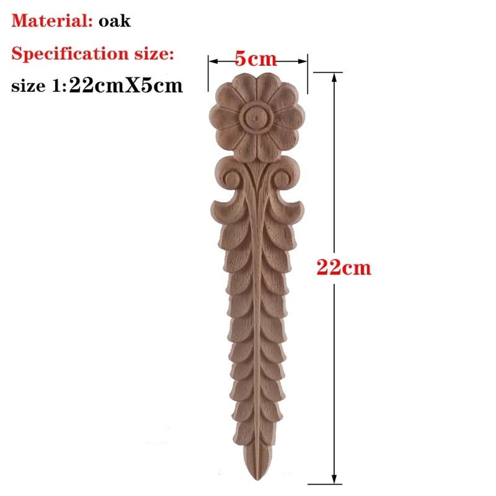 RUNBAZEF Carved Oak Wood Applique Decorative Corner Onlay For Furniture And DIY Crafts 11