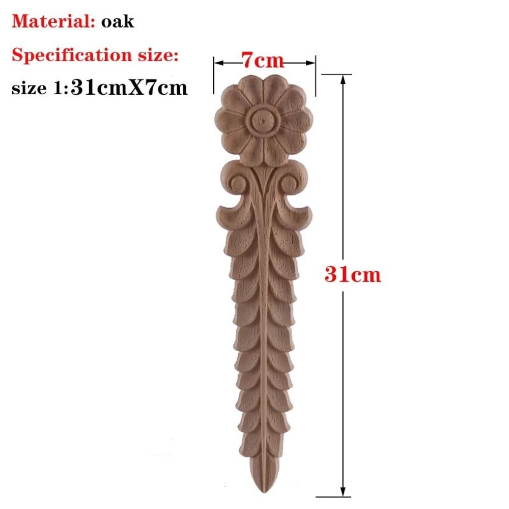 RUNBAZEF Carved Oak Wood Applique Decorative Corner Onlay For Furniture And DIY Crafts 13