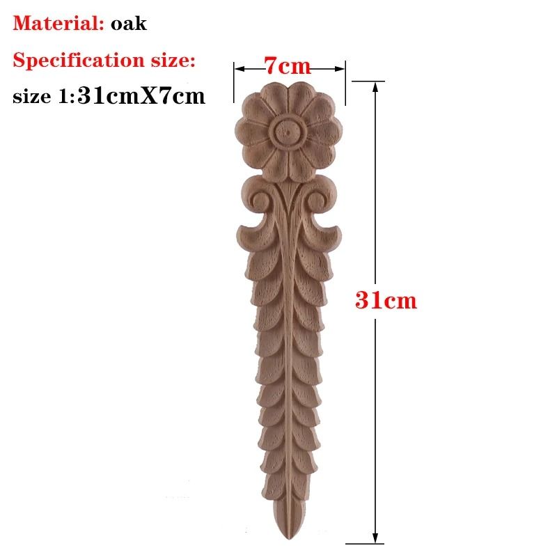 RUNBAZEF Carved Oak Wood Applique Decorative Corner Onlay For Furniture And DIY Crafts 13