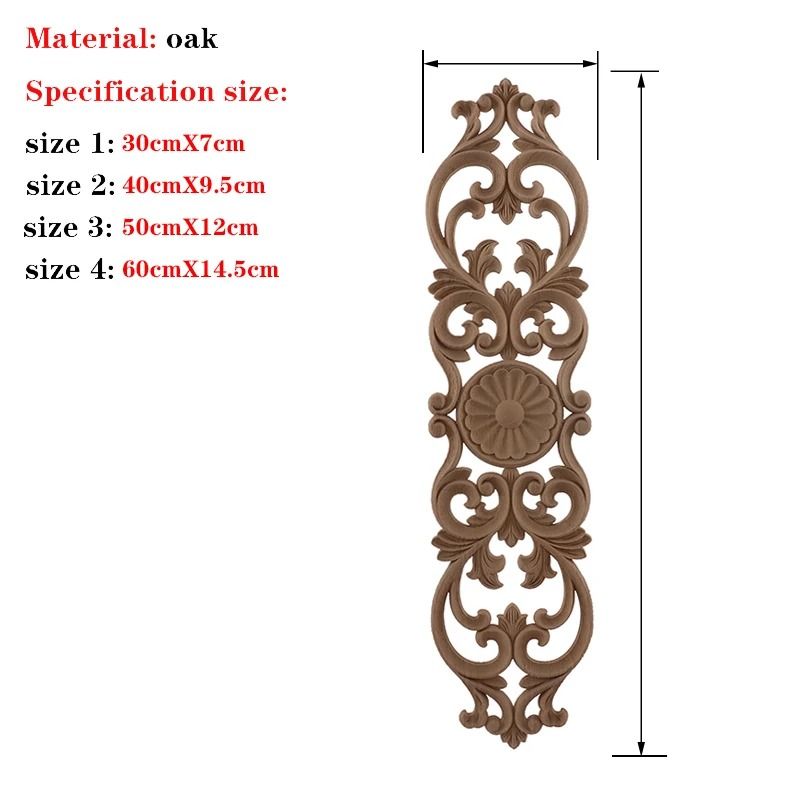 RUNBAZEF Carved Oak Wood Applique Decorative Corner Onlay For Furniture And DIY Crafts 1