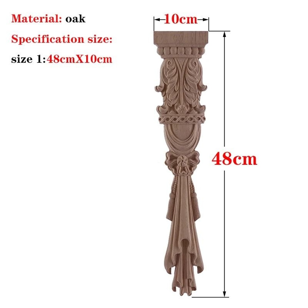 RUNBAZEF Carved Oak Wood Applique Decorative Corner Onlay For Furniture And DIY Crafts 19