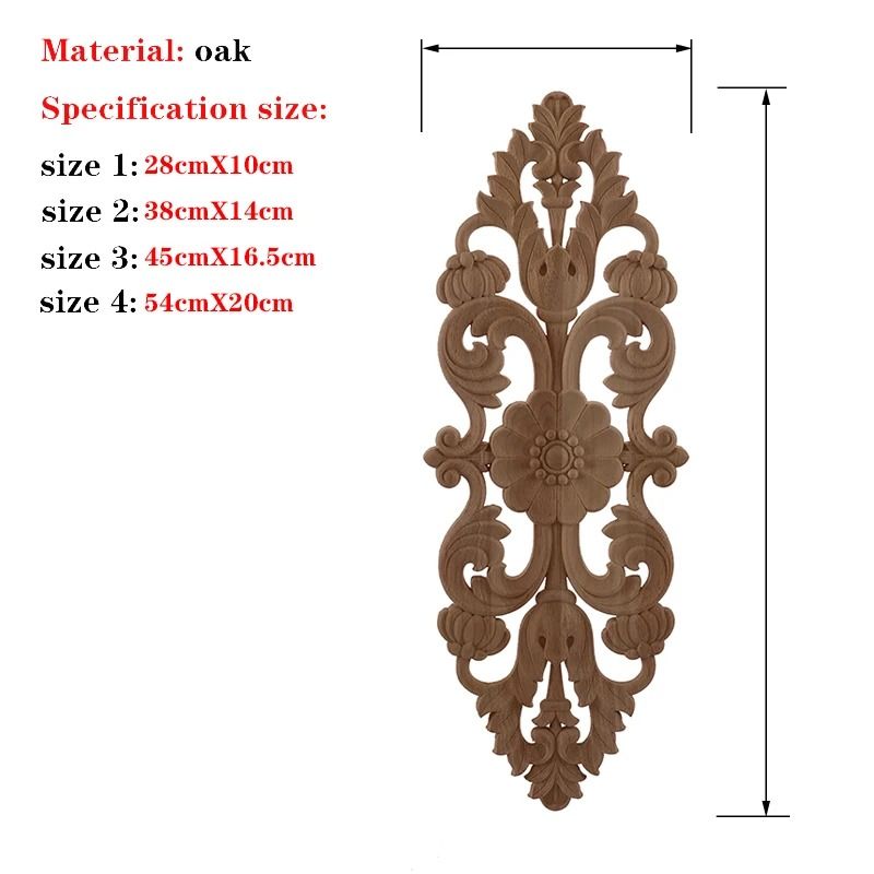 RUNBAZEF Carved Oak Wood Applique Decorative Corner Onlay For Furniture And DIY Crafts 2