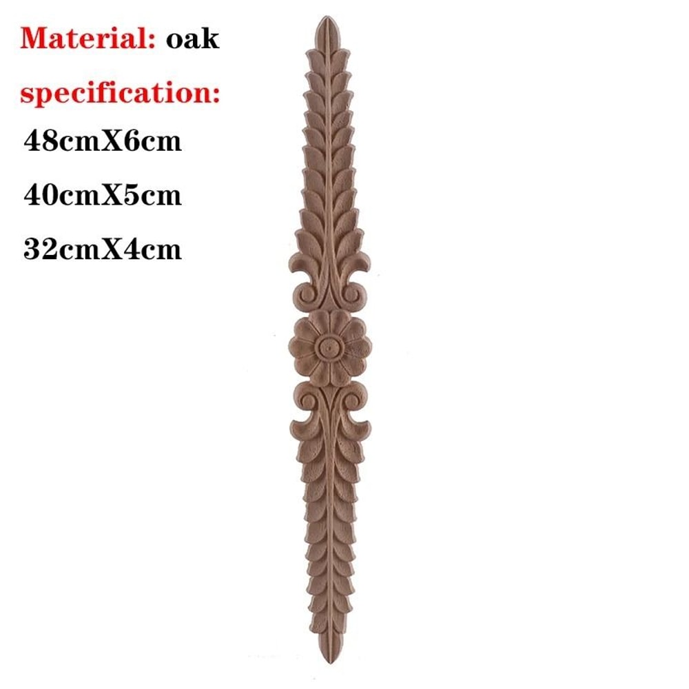 RUNBAZEF Carved Oak Wood Applique Decorative Corner Onlay For Furniture And DIY Crafts 3