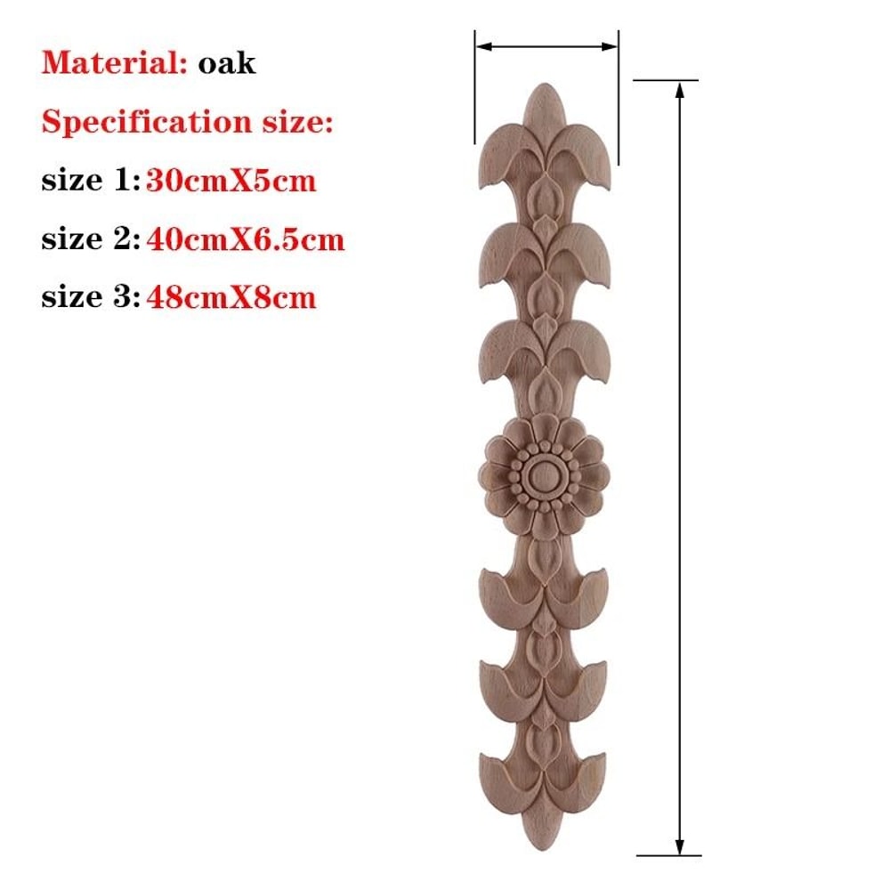 RUNBAZEF Carved Oak Wood Applique Decorative Corner Onlay For Furniture And DIY Crafts 4