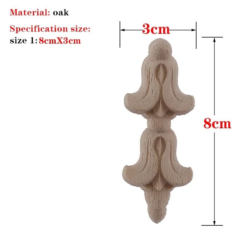 RUNBAZEF Carved Oak Wood Applique Decorative Corner Onlay For Furniture And DIY Crafts 6