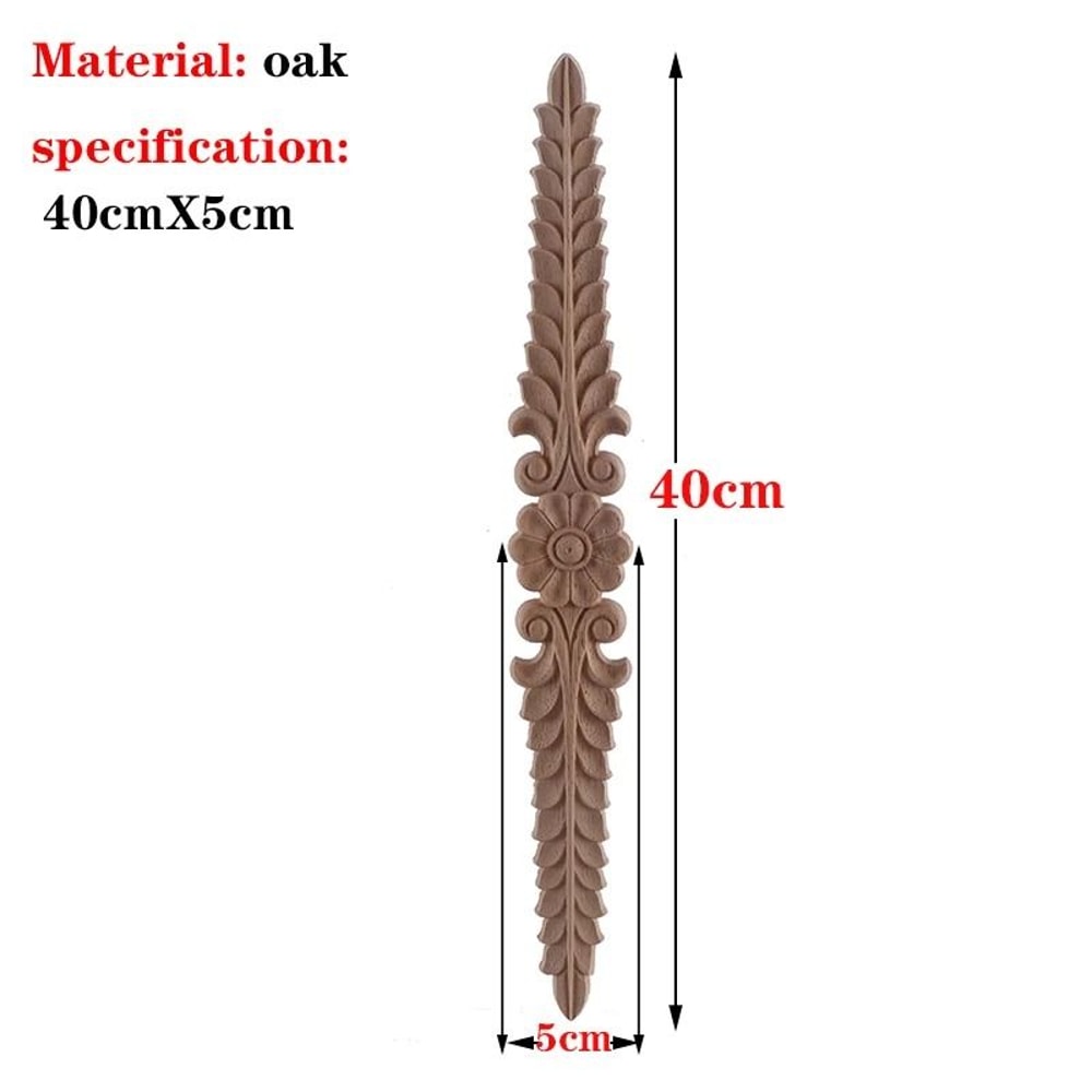 RUNBAZEF Carved Oak Wood Applique Decorative Corner Onlay For Furniture And DIY Crafts 8