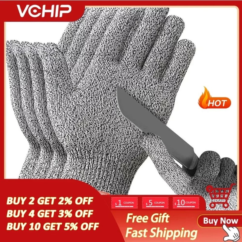 Level 5 HPPE Cut Resistant Gloves For Kitchen Work And Outdoor Protection 0