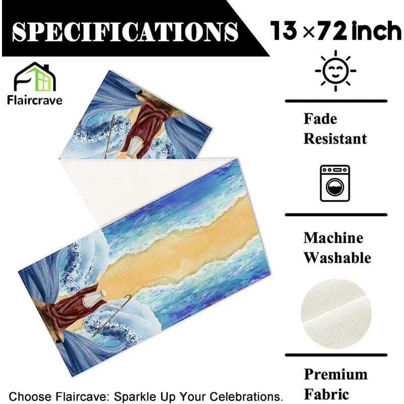 Pesach Red Sea Linen Table Runner Elegant Passover Dining Decor 4