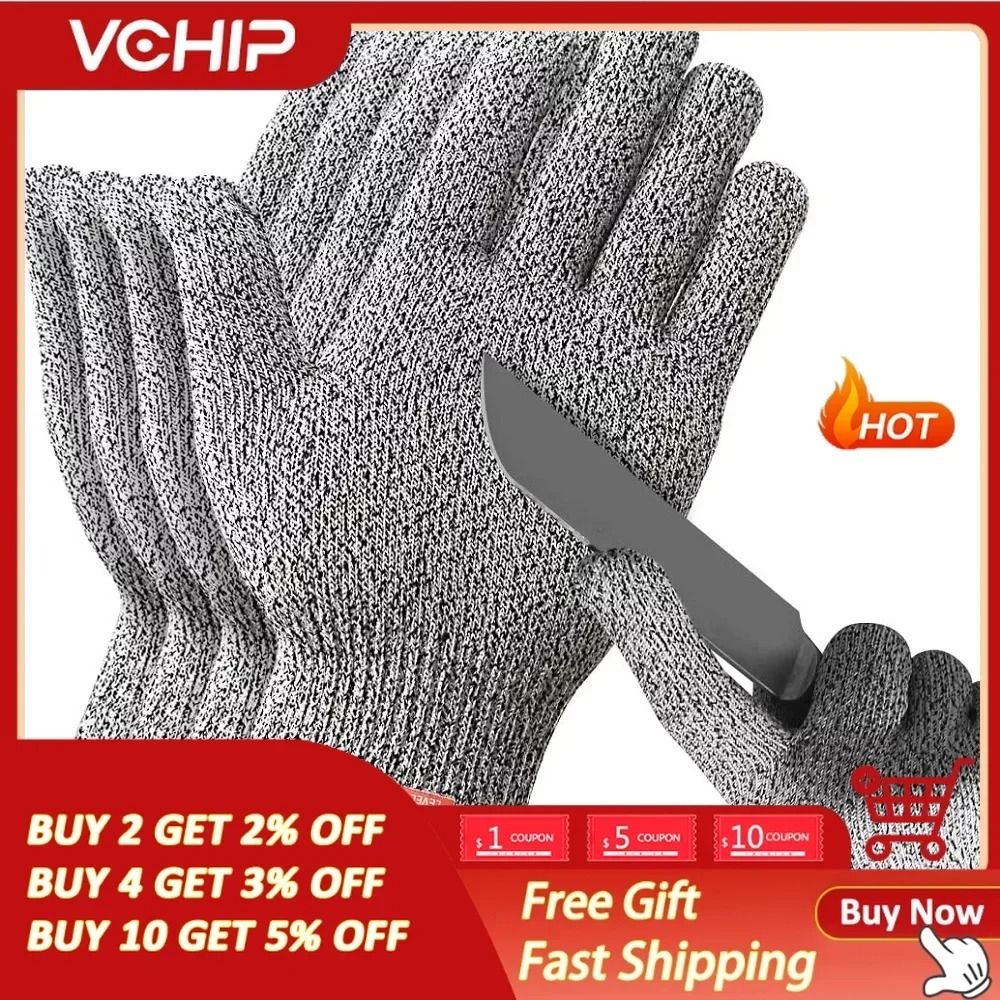 Level 5 HPPE Cut Resistant Gloves For Kitchen Work And Outdoor Safety 0