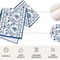 Blue Floral Linen Table Runner Farmhouse Style Dining Decor For Kitchen And Wedding Tables 2
