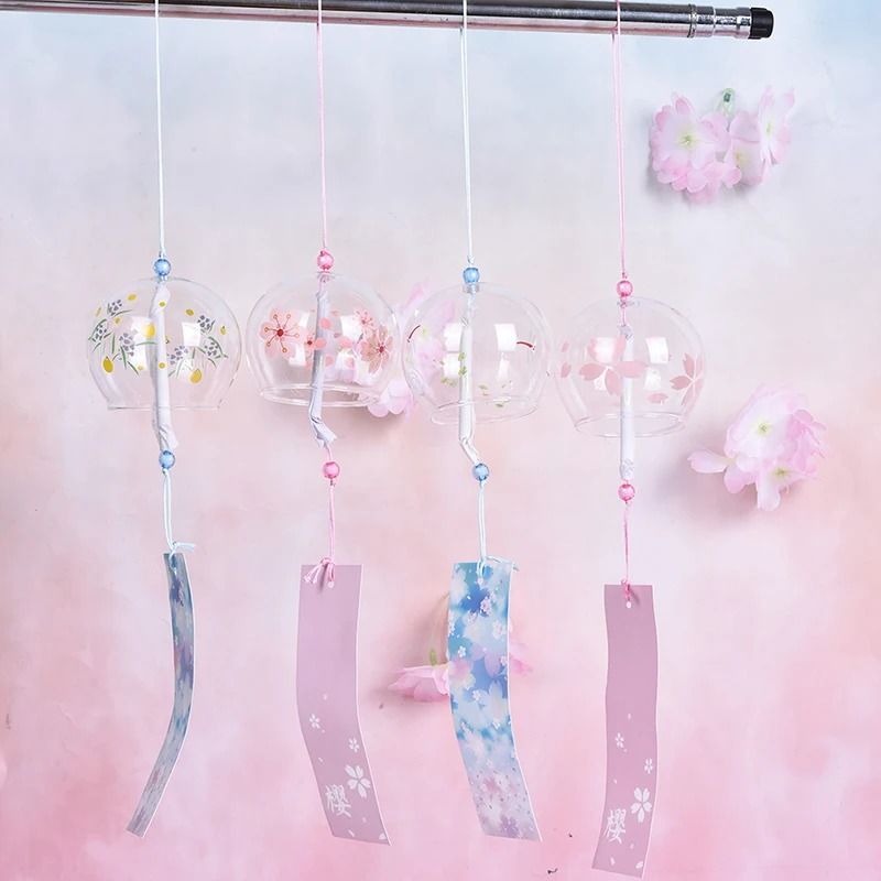 Sakura Glass Wind Chime Japanese Furin Hanging Bell For Home And Garden Decor 2