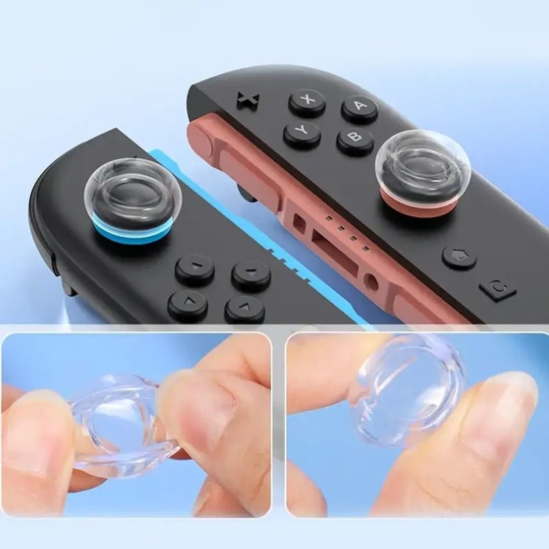 IINE Transparent Thumb Grip Caps For Switch Soft Silicone Joystick Cover Set 3