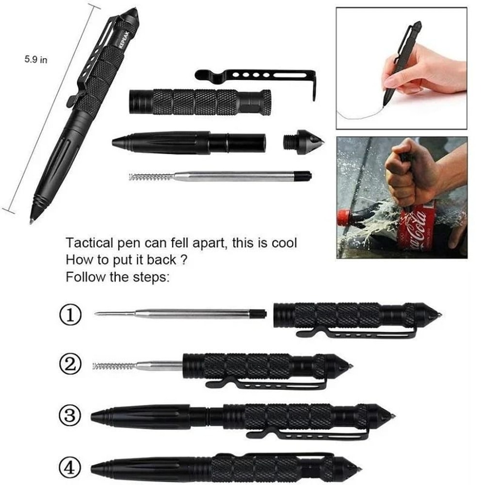 Mini Tactical Keychain Pen With AntiSlip Grip And Multifunction EDC Design 1