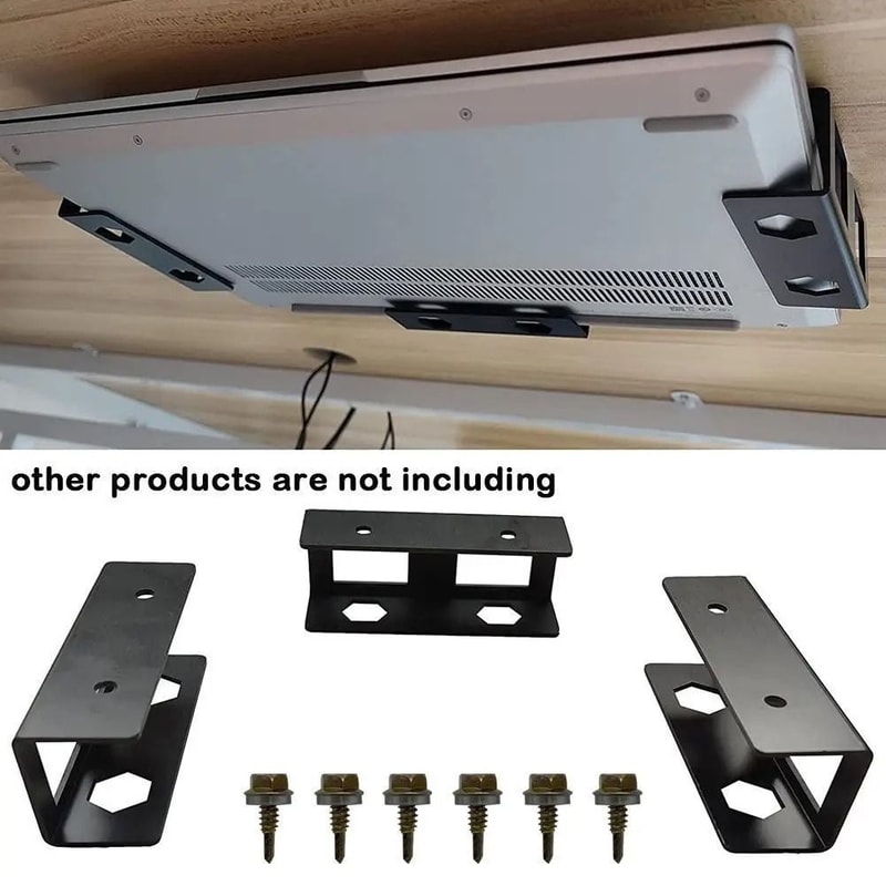 Under Desk Laptop Holder Portable Notebook Storage Mount Bracket Organizer 0