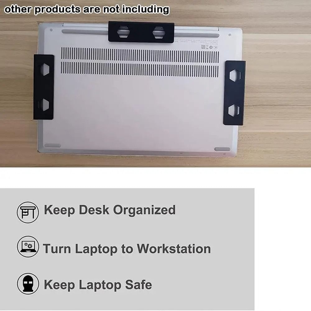 Under Desk Laptop Holder Portable Notebook Storage Mount Bracket Organizer 3