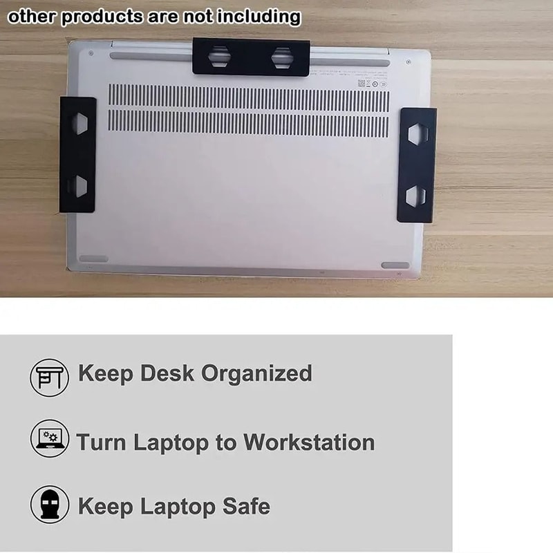 Under Desk Laptop Holder Portable Notebook Storage Mount Bracket Organizer 3