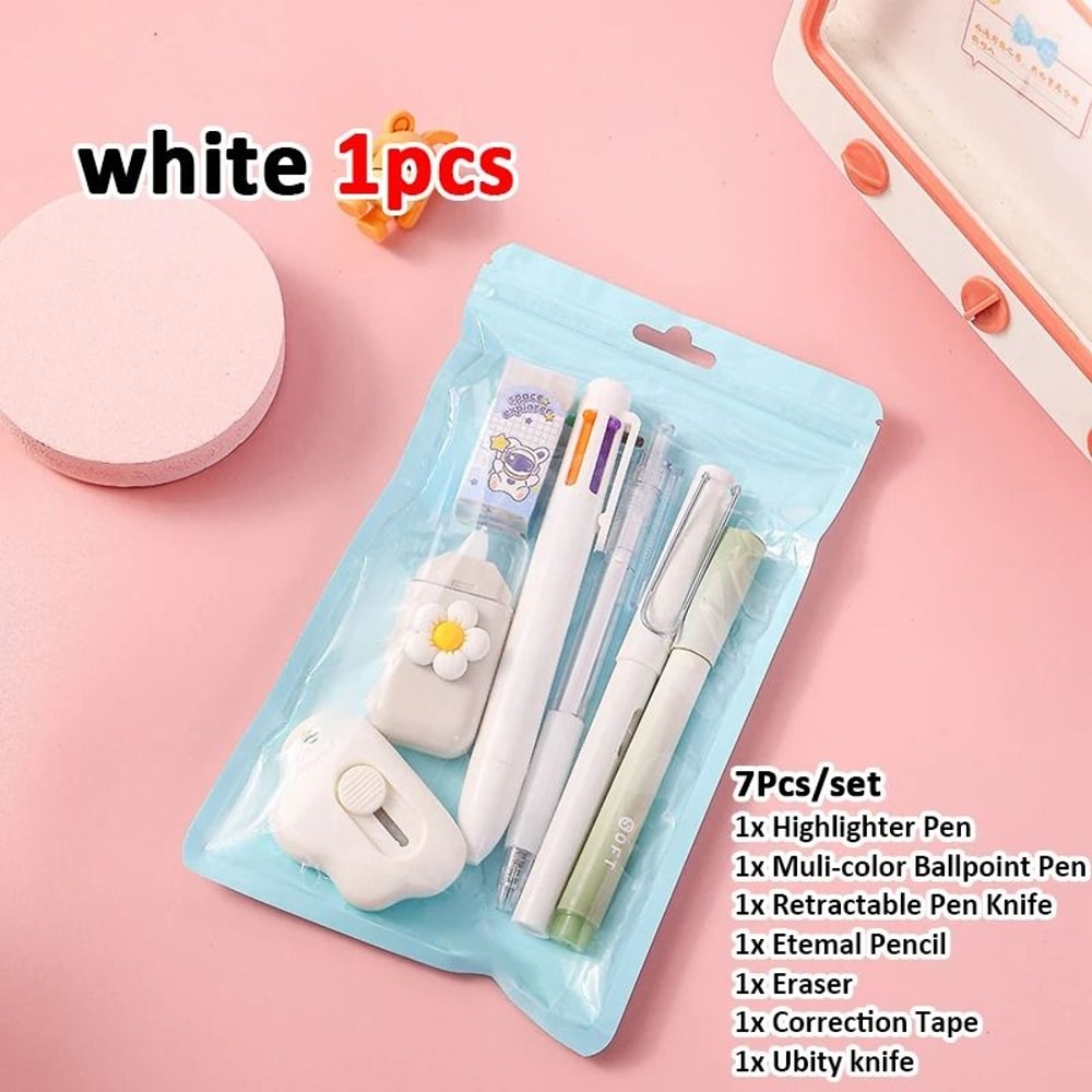 7 In 1 Kids Stationery Set With Pencil Eraser Ruler And School Essentials 10