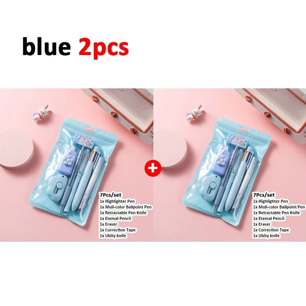 7 In 1 Kids Stationery Set With Pencil Eraser Ruler And School Essentials 11