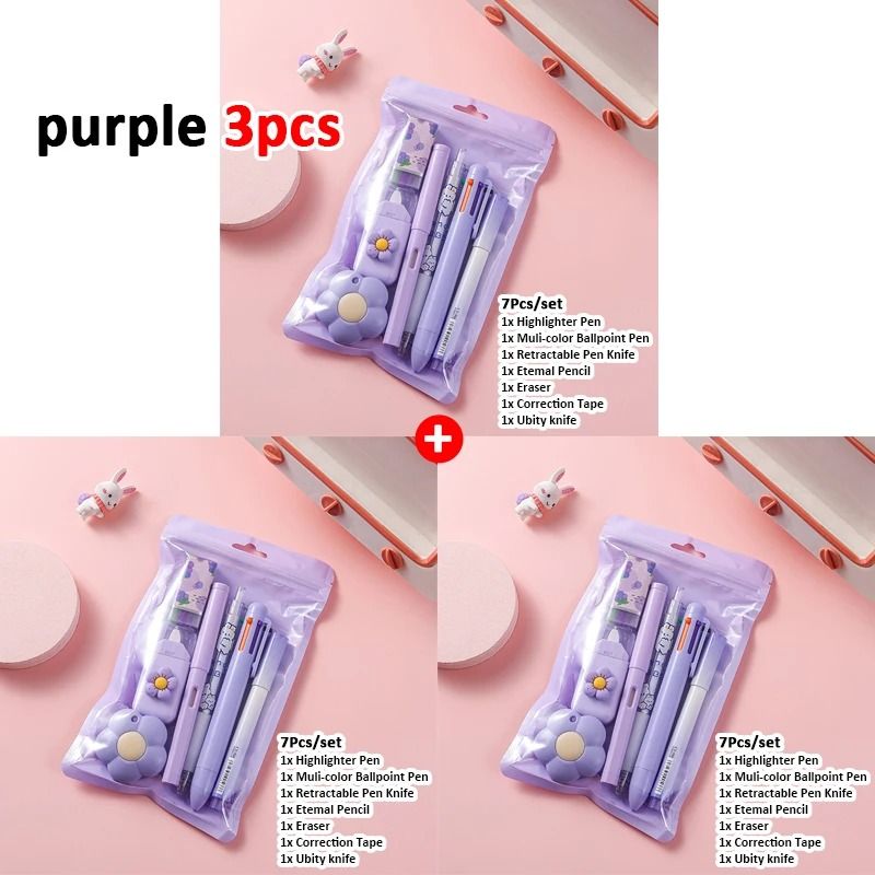 7 In 1 Kids Stationery Set With Pencil Eraser Ruler And School Essentials 23