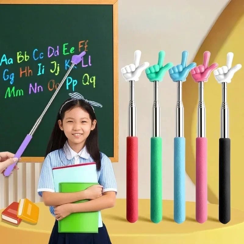 Telescopic Stainless Steel Teaching Pointer With Finger Tip Design For Classroom And Presentation 0
