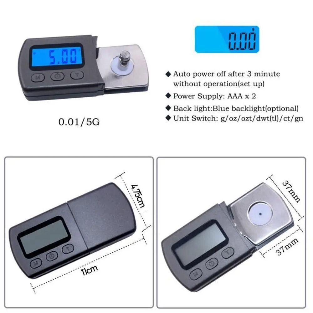 Digital Turntable Stylus Force Gauge LCD Precision Needle Pressure Scale 4