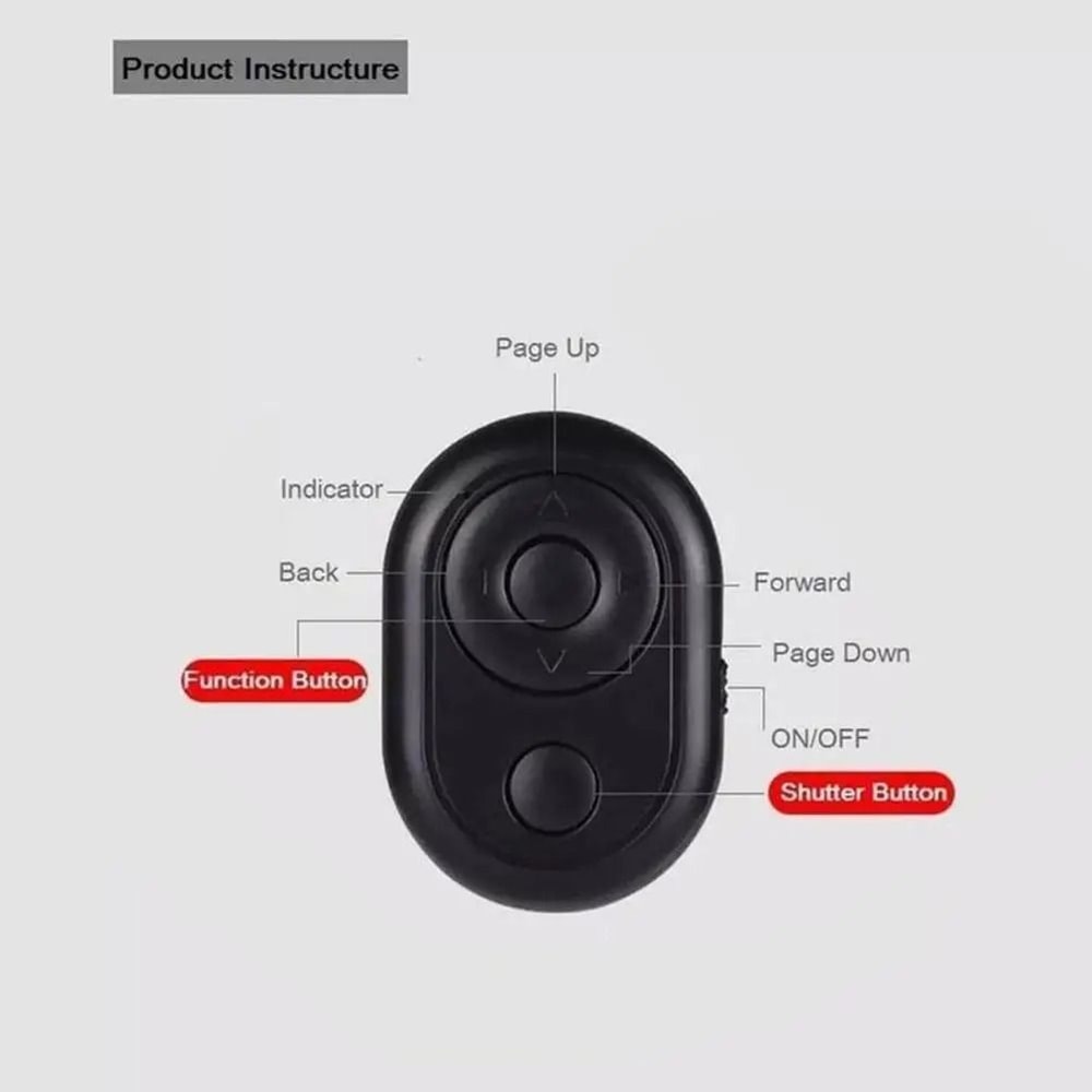 Wireless Bluetooth Camera Remote Shutter For Selfie Stick Video Recording 5