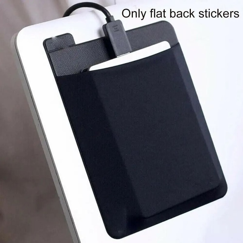 StickOn Laptop Pocket Organizer Adhesive Storage Sleeve For Mouse External Drives 0