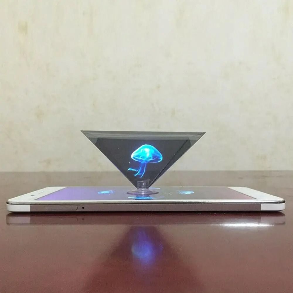 3D Hologram Pyramid Display For Smartphone Portable Video Projection Stand 5