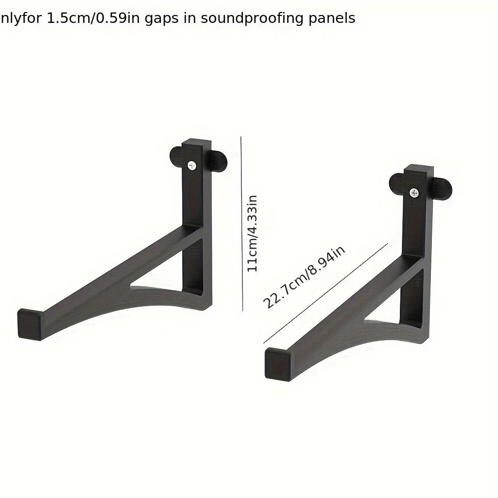 NoDrill Acoustic Panel Shelf Brackets For Studio Foam Boards 2Pack 6