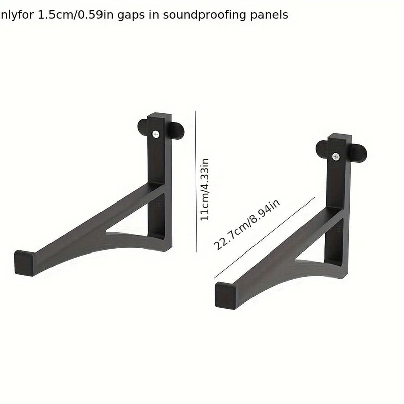 NoDrill Acoustic Panel Shelf Brackets For Studio Foam Boards 2Pack 6