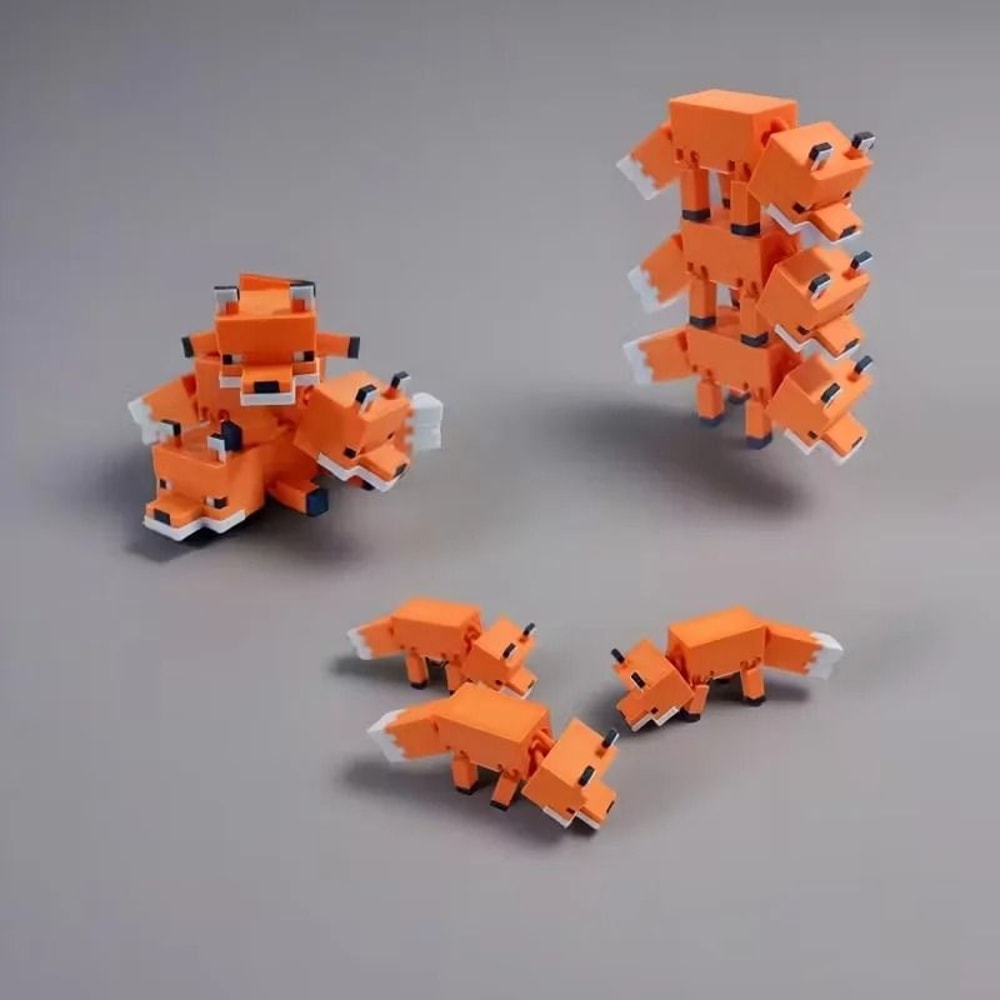 Cute Pixel 3D Fox Desk Decor Durable Plastic Halloween Gift Ornament 2