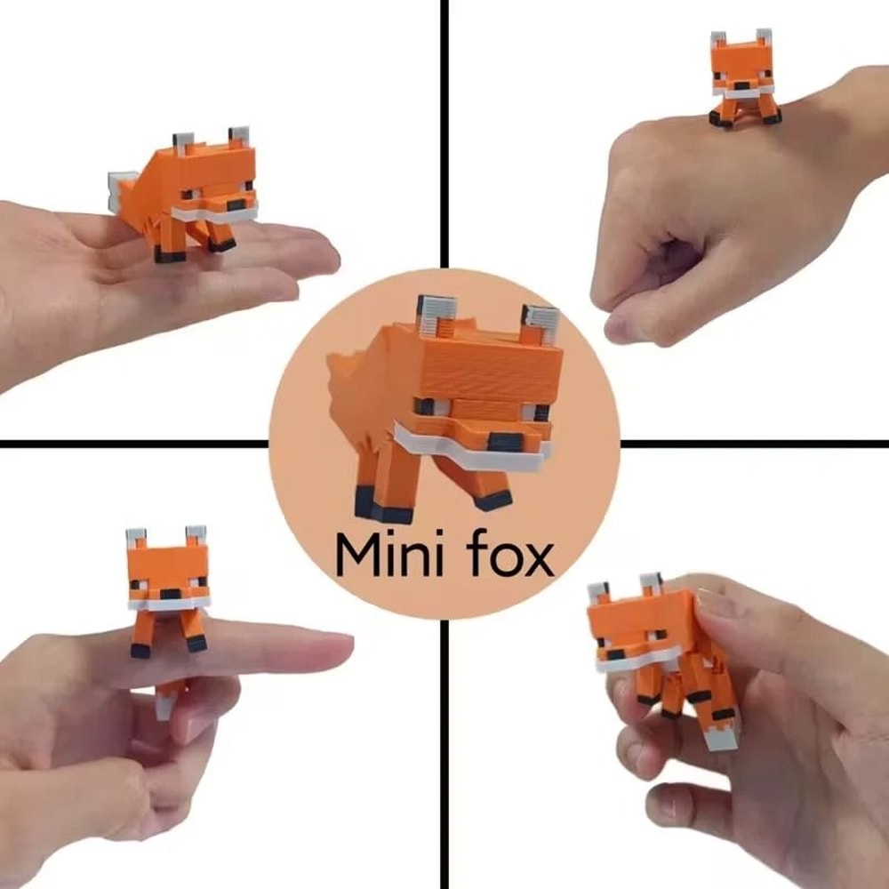Cute Pixel 3D Fox Desk Decor Durable Plastic Halloween Gift Ornament 5