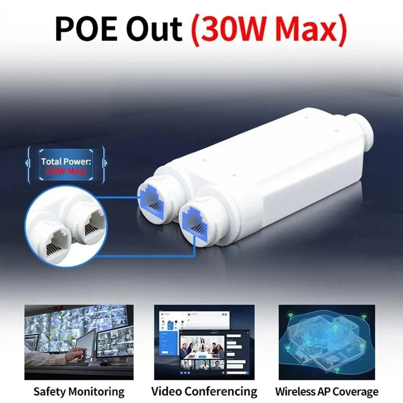 NetExtend IP66 Waterproof 2Port PoE Repeater 1to2 100Mbps Extender 2
