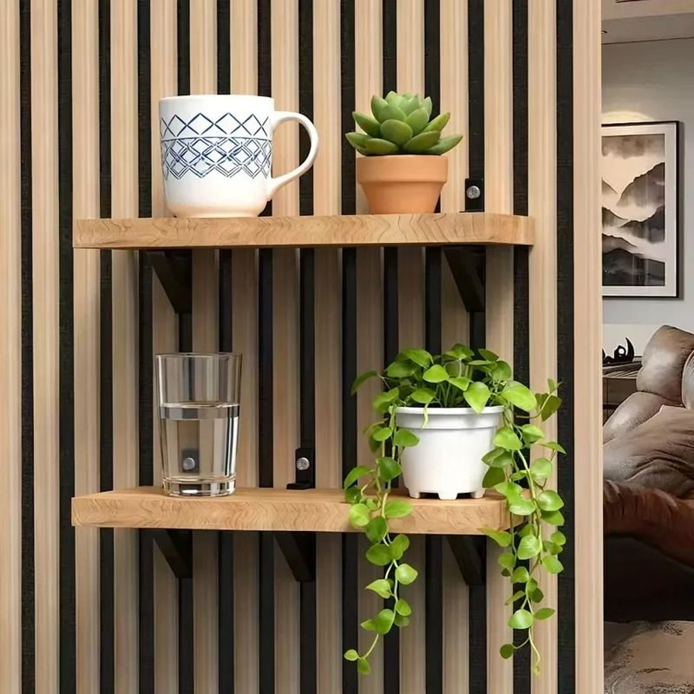 No Drill Acoustic Panel Shelf Brackets Storage Rack Set 4pcs 1