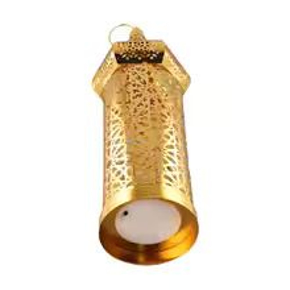 Moroccan Gold Hollow Iron Lantern Ramadan Decorative Light Ornament 5