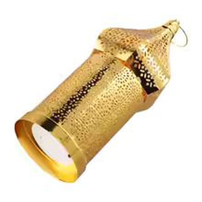 Moroccan Gold Hollow Iron Lantern Ramadan Decorative Light Ornament 4