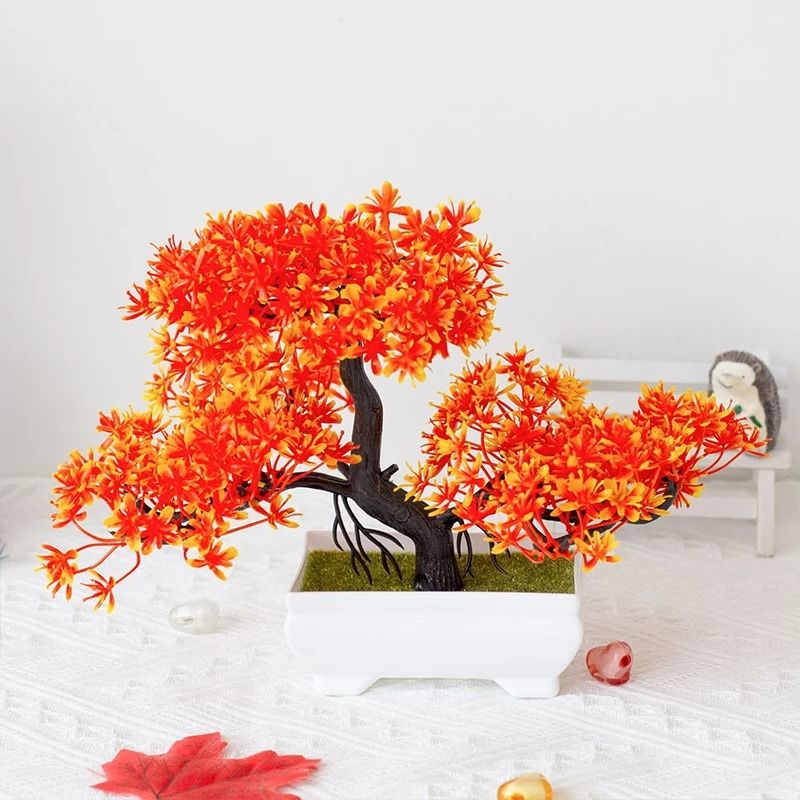 Mini Artificial Bonsai Desk Plant Realistic Plastic Potted Decor 1