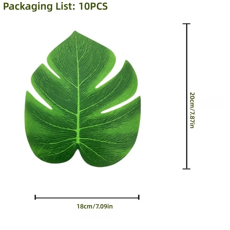 Tropical Palm Leaves Party Decor Set Artificial Jungle Safari Leaves With Stems 6