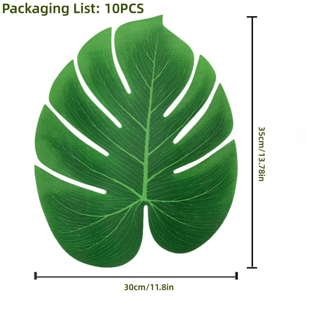 Tropical Palm Leaves Party Decor Set Artificial Jungle Safari Leaves With Stems 7