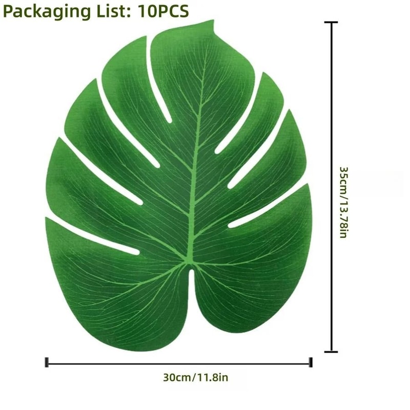Tropical Palm Leaves Party Decor Set Artificial Jungle Safari Leaves With Stems 7