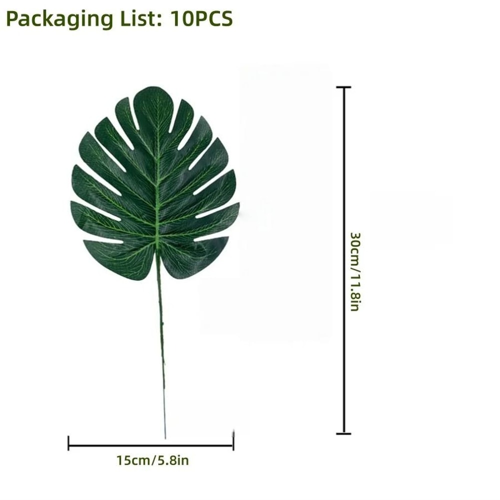 Tropical Palm Leaves Party Decor Set Artificial Jungle Safari Leaves With Stems 8