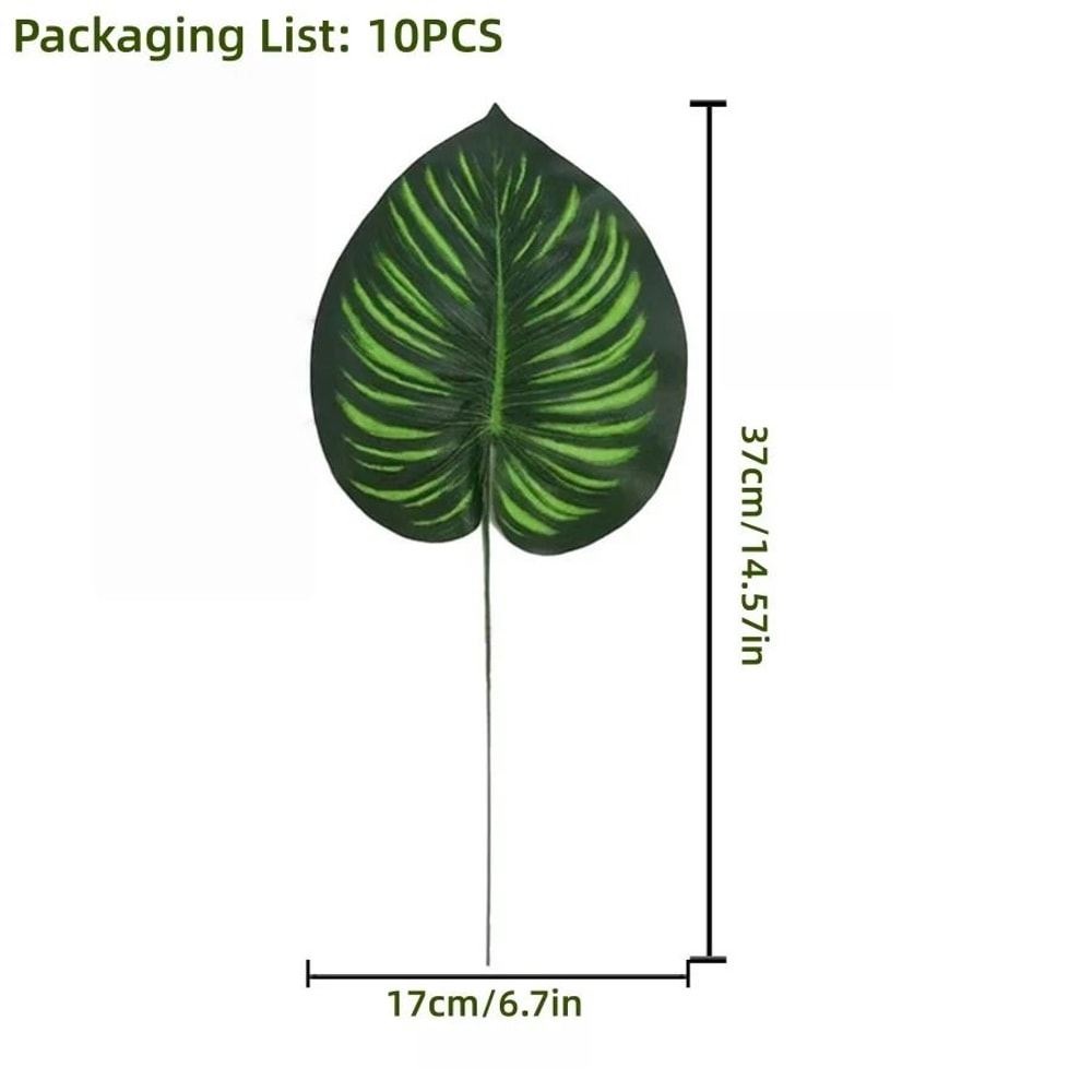 Tropical Palm Leaves Party Decor Set Artificial Jungle Safari Leaves With Stems 12
