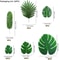 Tropical Palm Leaves Party Decor Set Artificial Jungle Safari Leaves With Stems 14
