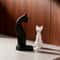 Black And White Cat Sculpture Modern Desk Home Decor Accent 2