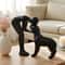 Elegant Black Dog And Owner Sculpture Minimalist Home Decor Accent 0
