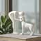 Elegant Black Dog And Owner Sculpture Minimalist Home Decor Accent 2